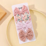4Pcs/Set Lovely Cotton Bowknot Clips Safe Hairpins Girl Fresh Pastoral Hairclips Baby Hair Accessories Kids Print Hairgripe Gift
