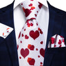 Cravate Hi-Tie blanche et noire à rayures pour homme, couleur unie, en soie, pour mariage, mouchoir, boutons de manchette, créateur de mode, livraison directe