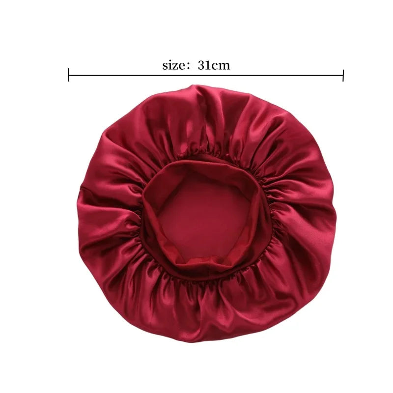 Women's Satin Solid Wide-brimmed Sleeping Hat Night Sleep Cap Hair Care Bonnet Nightcap For Women Men Unisex Cap bonnet de nuit