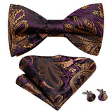 Dropshipping Jacquard Silk Mens Self Bow Tie Hanky Cufflinks Set Male Butterfly Knot Bowtie Wholesale for Male Wedding Business