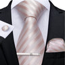 Ensemble cravate homme en soie à rayures roses, motif floral, motif cachemire uni, 8 cm, mouchoir, boutons de manchette, accessoires de mariage, de bal, cravate
