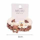2Pcs/set Cute Bear Hair Elastics Ties Cartoon Hair Rope Ponytail Hair Holder Hair Accessories for Girl and Women