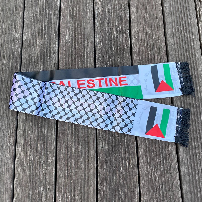 xvggdg 14x130cm Écharpe Impression Satin Drapeau Palestinien Fête Nationale Foulards Châle Palestine