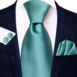 Hi-Tie Cravate de mariage en soie pour homme, motif cachemire, couleur unie, rose, corail, design tendance, qualité, mouchoir, bouton de manchette, fête d'affaires