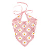 Floral Hair Bandana Knitted Head Kerchief Women Bandana Handmade Crochet Hair Scarf Triangled Headband Headwear