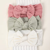 3Pcs/Lot Knit Baby Headband Bow Newborn Elastic Soft Nylon Headbands For Baby Girl Turban Infant Hair Accessories Kids Headwear