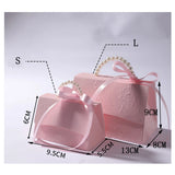 10pcs Portable Wedding Party Favor Boxes Chocolate Treat Candy Boxes with Ribbons for Wedding Bridal Shower Baby Shower Birthday