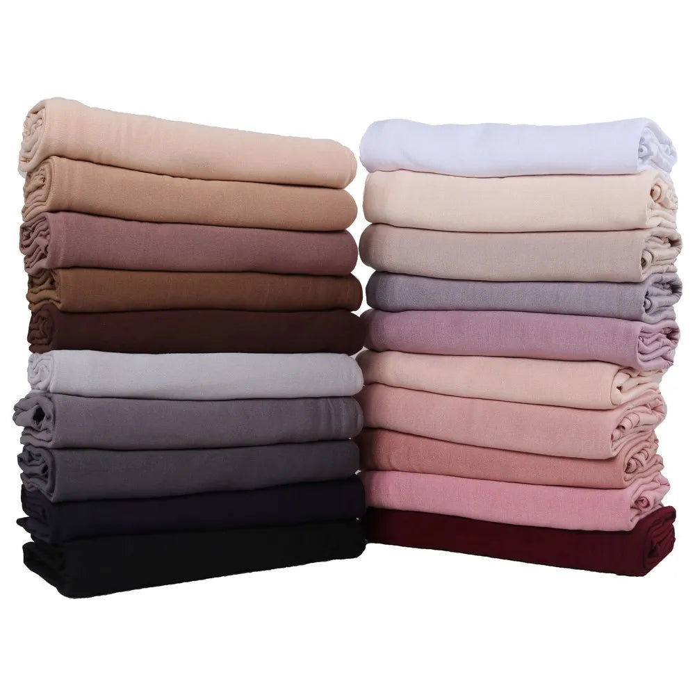 Hijab en jersey extensible pour femmes musulmanes, bonne couture, foulards, turban doux, couvre-chef