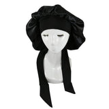 New Satin Hair Cap For Sleeping Invisible Flat Imitation Silk Round Haircare Women Headwear Ceremony Adjusting Button Night Hat