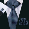 Barry.Wang Ensemble cravate et mouchoir en soie à carreaux pour homme, motif jacquard, idéal pour un mariage, un marié ou une équipe