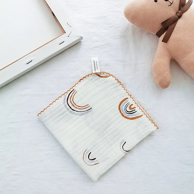 Cotton Baby Face Towel Newborn Baby Items 4 Layer Muslin Baby Bibs Handkerchief Soft Saliva Towel Triangle Feeding Burp Cloths