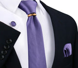 Ensemble de cravates en soie de luxe pour hommes, cravate, mouchoir, boutons de manchette avec anneau en métal doré, broche, costume, fête de mariage, accessoires pour hommes