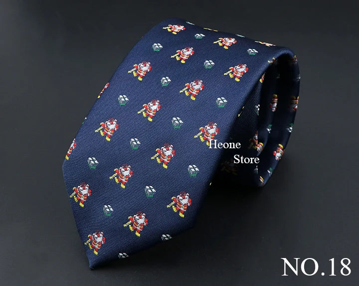 Classic Red Blue Christmas Tie For Men Father Festival Gift Santa Claus Snowman Tree Snowflake Elk Necktie Skinny 7cm Accessory