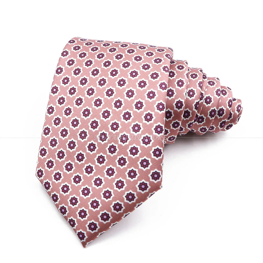 Cravate de luxe en soie imprimée fine de 7 cm pour homme, accessoire classique pour le bureau, les loisirs, les costumes et les fêtes de mariage