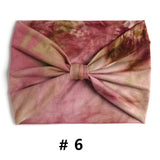 Tie Dye Headbands for Women Wide Turban Headwrap Knotted Vintage Hairbands Cotton Bandanas Bandage Headscarf Hair Accessories