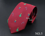 Classic Red Blue Christmas Tie For Men Father Festival Gift Santa Claus Snowman Tree Snowflake Elk Necktie Skinny 7cm Accessory