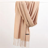 Écharpe unie en cachemire et pashmina pour femme, châle à pompons, hijab, foulard fin, automne-hiver, bandana, styliste, 2022