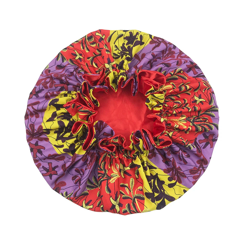 Bonnet de nuit double épaisseur en satin soyeux pour femme, grand bonnet réversible doublé de satin, couvre-chef pour la nuit, accessoires pour cheveux