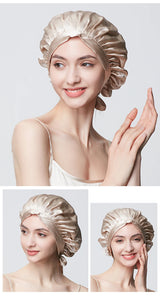Pure Silk Hair Bonnets For Women Sleeping Cap Luxury Natual Silk Sleep Cap Night Bonnet Caps Hair Protection Turban Head Wraps