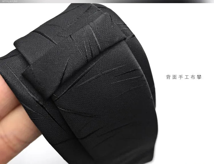 Cravate de luxe fine et étroite pour homme, 6 cm, noire, unie, à pois, rayée, en jacquard, idéale pour les soirées d'affaires