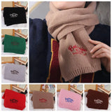 Embroidered Wool Scarf Cashmere Shawl Wool Scarves Winter Cashmere Scarves Korean Style Scarves Letter Long Shawl Autumn Winter