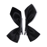 2pcs Black White Ribbon Hair Bows Clips Vintage Bowknot Side Hairpin Cute Girls Barrettes Headdress Hair Accessories for Women