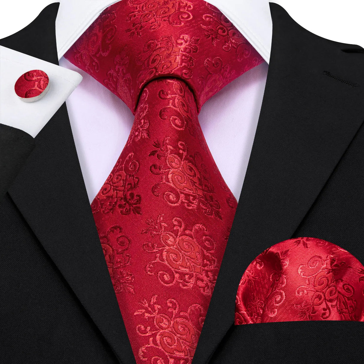 Ensemble élégant de cravates et boutons de manchette en soie à fleurs multiples pour homme, cravate jacquard à fleurs pour mariage, entreprise, fête, événement, Barry.Wang