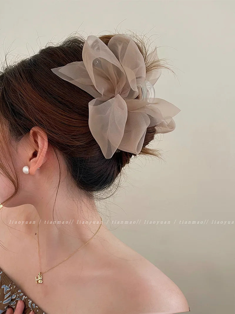Pince à cheveux en maille pour femme, élégante, en forme de nœud, accessoire pour cheveux, cadeau idéal