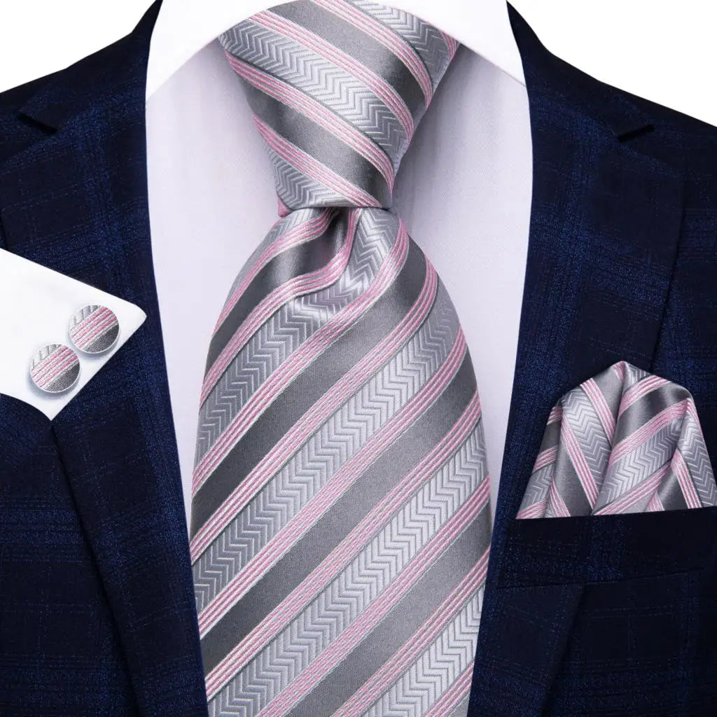 Cravates pour hommes 2023, nouvelle mode pour hommes, 8,5 cm, pochette, boutons de manchette, accessoires de mariage, créateur de cravates Hi-Tie, vente en gros