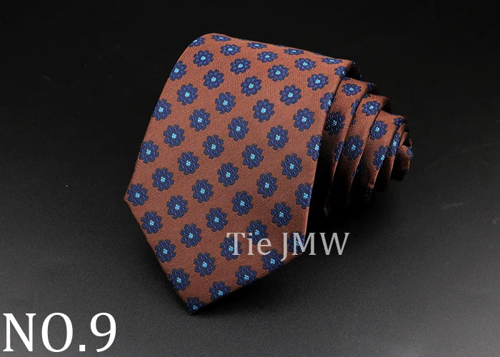 Cravate rayée pour homme, motif cachemire floral, marron et gris, idéale pour les loisirs, les affaires, le quotidien, les mariages, les fêtes, les accessoires, cadeau