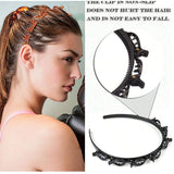 New Double Band Headbands for Women Hairstyle Fashion Non-Slip Hair Bands with Clips Bezel Hair Hoop Hair Headwear