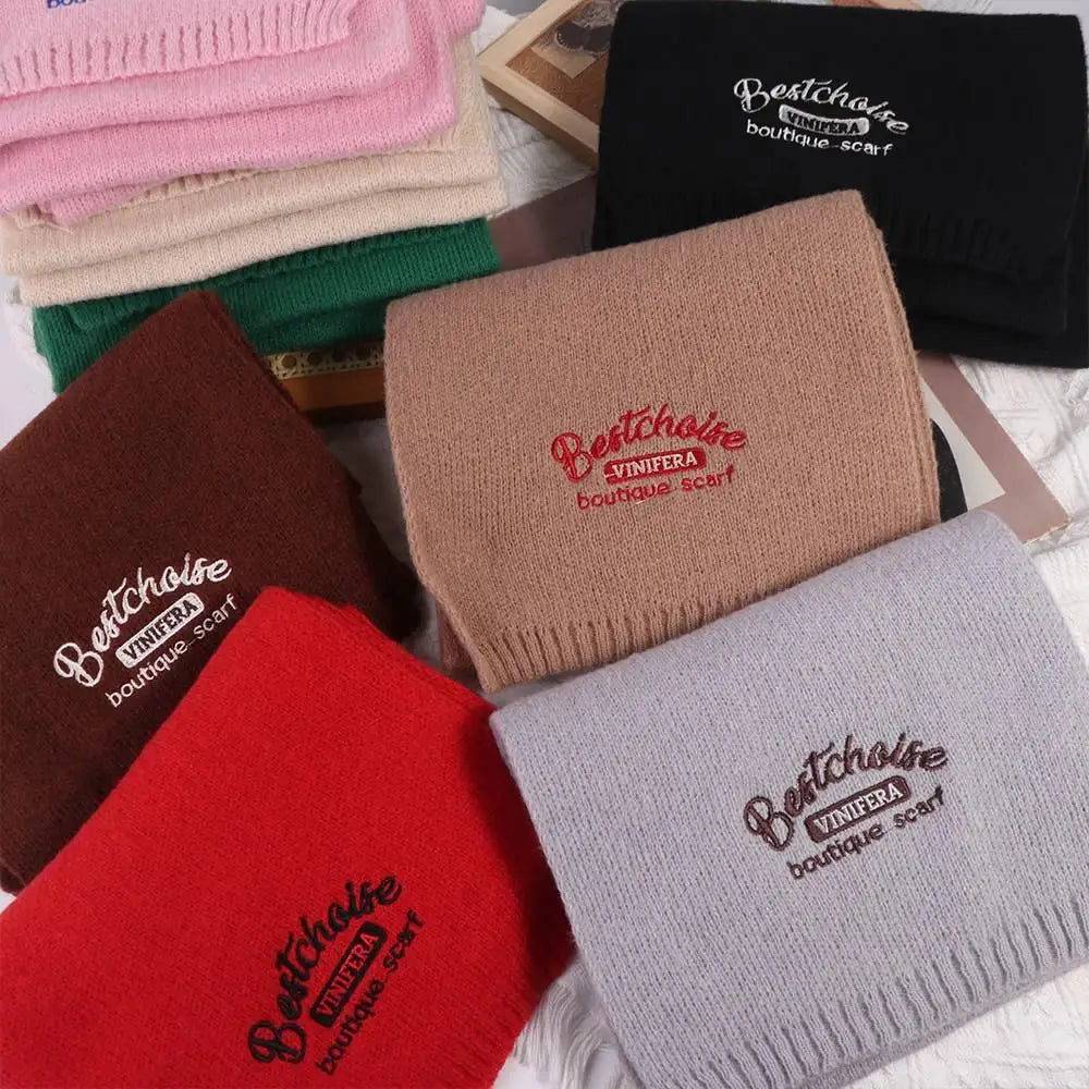 Embroidered Wool Scarf Cashmere Shawl Wool Scarves Winter Cashmere Scarves Korean Style Scarves Letter Long Shawl Autumn Winter