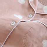 New Spring and Autumn Pajama Set Women's 100% Cotton Long Sleeve Pants Two Piece Love Lovely Sweet Home Furnishing Set