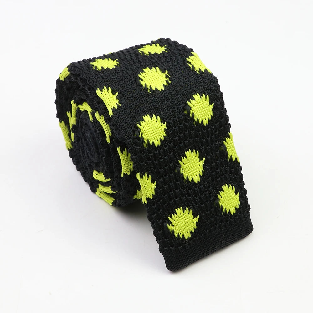 Cravates classiques en tricot pour hommes, cravates décontractées, à pois, à carreaux, pour loisirs, chaudes, pour affaires, mariage, largeur 6 cm