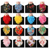 Koreanischer Chiffon-Halsschutz mit Blumenmuster, falscher Kragen, Sicherungsschal, Sommer, Frauen, Eisseide, Schutz der Halswirbelsäule, elastisches Lätzchen, Kopfhals
