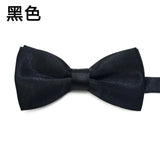 Fashion Kids Solid Color Bow Ties Imitation Silk Student Bowties Soft Black Red Butterfly Bowknot Wedding Party Cute Pet Cravat