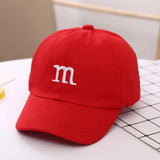 Girls Boy Adjustable Hat Children's Kid Baseball Cap Sunscreen Baby Hat Hip Hop M Letter Embroidered Kids Caps 1-6-8-12-15 Years