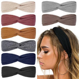 Headbands For Women Girls Top Knot Stretchy Headband Boho Twisted Criss Cross Hair Bands Knitted Cotton Turban Hair Accessories