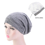 Bonnet de nuit unisexe doublé en satin pour femme et homme, bonnet de nuit ample pour soins capillaires, bonnet anti-chute, bonnet de nuit, couvre-chef