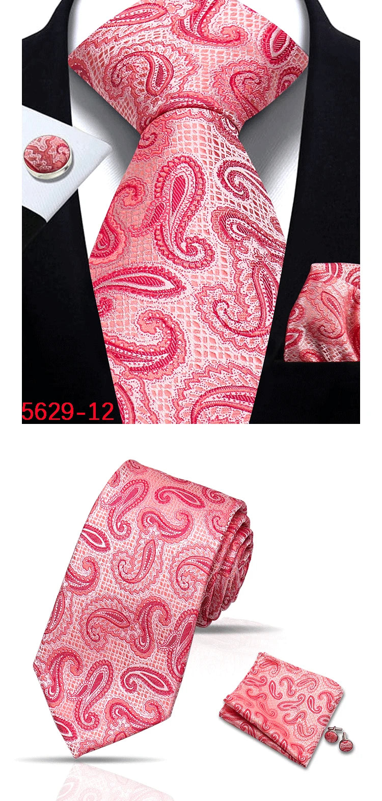 Cravate homme Paisley Jacquard tissé 8 cm formelle affaires mariage cravate poche carré ensemble costume cravate haute qualité fait main Gravata