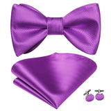 Dropshipping Jacquard Silk Mens Self Bow Tie Hanky Cufflinks Set Male Butterfly Knot Bowtie Wholesale for Male Wedding Business