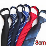 Zipper Tie Men Bridegroom Wedding Necktie Lazy Pre-tied Ties Striped 8cm Hot Sell Style Zipper Necktie For Men Women Wholesale