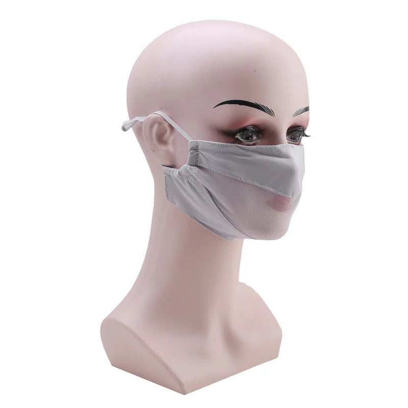 Masque de protection solaire sans trace pour femmes, en soie glacée, anti-ultraviolet, respirant, fin, tendance, été, 2024