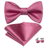 Dropshipping Jacquard Silk Mens Self Bow Tie Hanky Cufflinks Set Male Butterfly Knot Bowtie Wholesale for Male Wedding Business