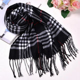 Châle d'hiver chaud à carreaux de style britannique pour femmes et hommes, écharpe de luxe, long châle chaud à pompons, couverture pashmina, accessoires, cadeau pour ami