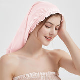 Natural Silk Long Turban Thick Hair Bonnet Night Cap Turban For Sleeping Curly Hair Silk Bonnet For Sleep Elastic Silk Hair Wrap