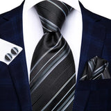Cravates pour hommes 2023, nouvelle mode pour hommes, 8,5 cm, pochette, boutons de manchette, accessoires de mariage, créateur de cravates Hi-Tie, vente en gros