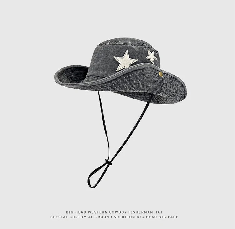 Retro Y2K Spice Girls Style Fisherman Hat Summer Cowboy Sun Cap Travel Photo Bob Panama Women Outdoor Hiking Sunshade Bucket Hat
