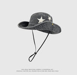 Retro Y2K Spice Girls Style Fisherman Hat Summer Cowboy Sun Cap Travel Photo Bob Panama Women Outdoor Hiking Sunshade Bucket Hat
