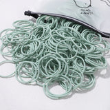 Lot de 50 bandeaux élastiques en caoutchouc pour cheveux, style macaron, très élastiques, durables, pour queue de cheval haute, pour femmes et enfants